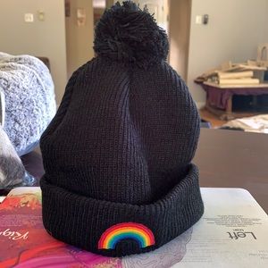 Aviator Nation black rainbow Beanie